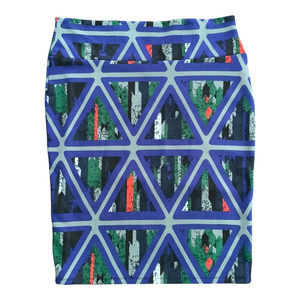 LuLaRoe Multicolor Triangle Pattern Pencil Skirt